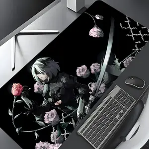 Anime Girl Pattern Mouse Pad, Rectangle Gaming Mouse Pad, Non-slip Mousepad, Office Desk Keyboard Mouse Mat for Home Office Game Room Desk, Desk Accessories, Gaming Desk Accessory