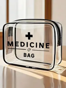 Transparent Medical Bag, Clear Toiletry Bag, Travel Essentials, Zippered Portable Design, Waterproof & Secure Storage Solution