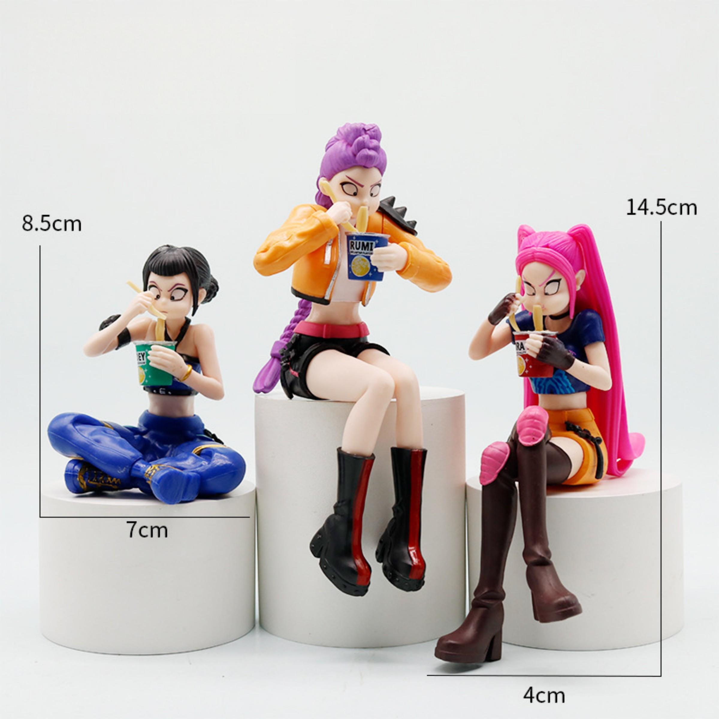 K-pop Girl Group Ramen Triplets Figure Series - Collectible Toy Model, Perfect Desktop Decor, Ideal Display for Fans, Exclusive Gift for Anime Lovers