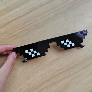 Party Costume Sunglasses Set with 2 Mosaic Pixel Glasses, Fun Photo Props for Men Women Kids, Unisex Entertainment Accessories
