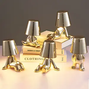 Cute Doll Design Mini Table Light, 1 Count USB Rechargeable 3-level Dimmable Warm White Night Light, Decorative Light for Bedroom, Living Room, Office, LED Home Ambient Decoration Lamp, Cute Nightlight For Bedroom, Dimmable Warm White romantic bedroom nig