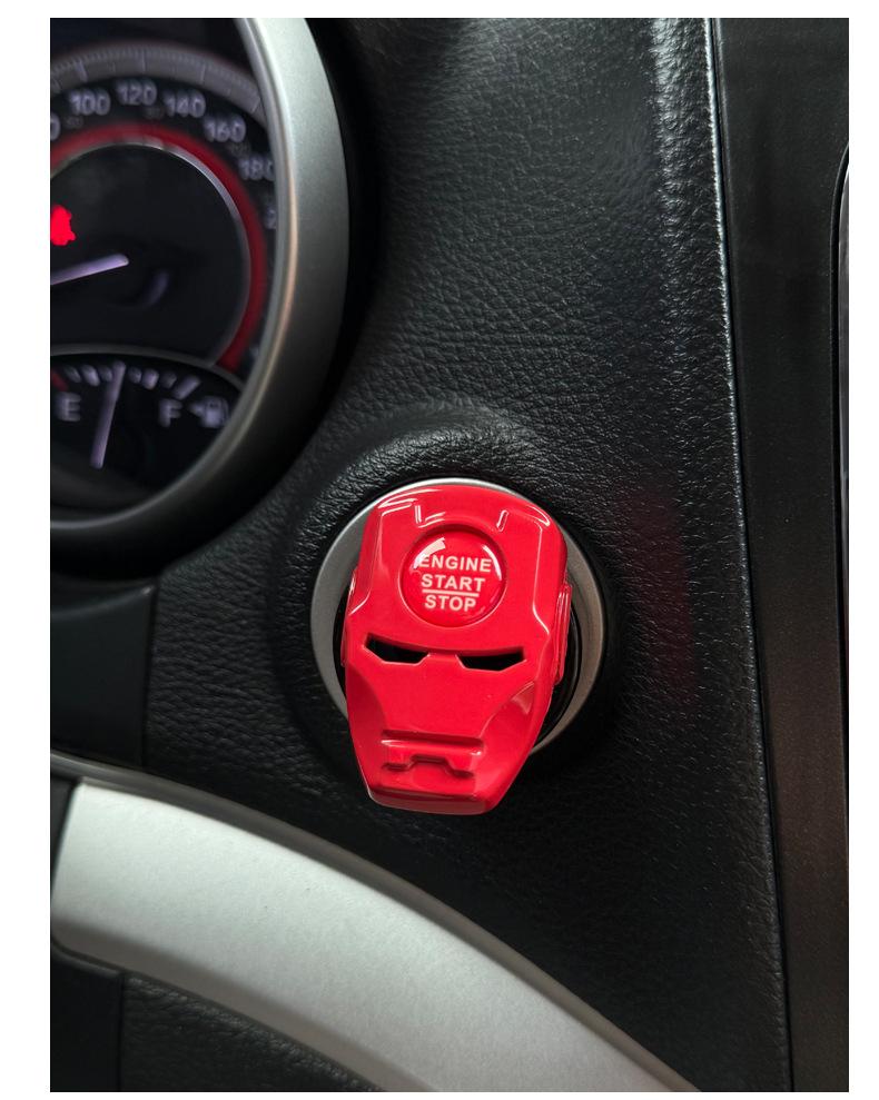 Futuristic Mecha Push to Start Button Cover - 3D Metal Ignition Switch Protector, Cool Car Accessories & Interior Decor