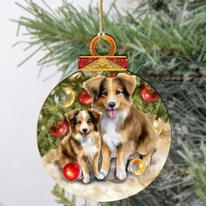 Designocracy 8611092 5 x 5.5 x 0.25 in. Dog Lovers Christmas Wooden Ornaments Holiday Decor