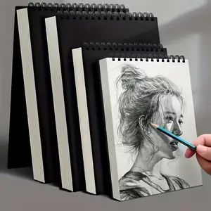 4-Pack Drawing Journals with Spiral Binding, 30 Acid-Free Pages Each, Durable Drawing Pad, Perfect for Beginners Artists, Halloween & Christmas Gifts