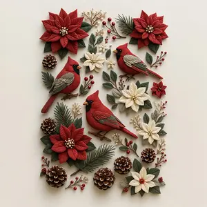 Silicone Molds, Christmas Bird Floral and Pinecone Designs, Polymer Clay Moulds for DIY Crafts, Epoxy Resin Molds, Jewelry Making Decorations, Craft Tools for Christmas and Thanksgiving, Handmade Crafts