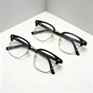 2026 Upgrade Blue Light Glasses for Men & Women, Computer Gaming Blue Light Blocking Glasses, Half frame Retro Semi Rimless Glasses Daily & Work Wear