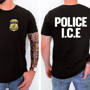 Police ICE US Immigration 2 Sided T-Shirt, Support ICE Shirt
