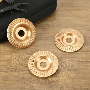 Upgraded 3PCS Wood Carving Disc Set for 4" or 4 1/2" Angle Grinder with 5/8" Arbor, Grinding Wheel Shaping Disc for Wood Cutting, Grinder Cutting Wheel Attachments