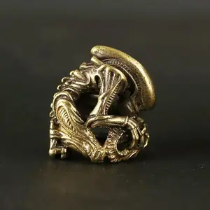 Brass Figures Knife Bead Handmade Woven Lanyard DIY Keychain Pendant Jewelry Accessories EDC Outdoor Tool Paracord Hanging