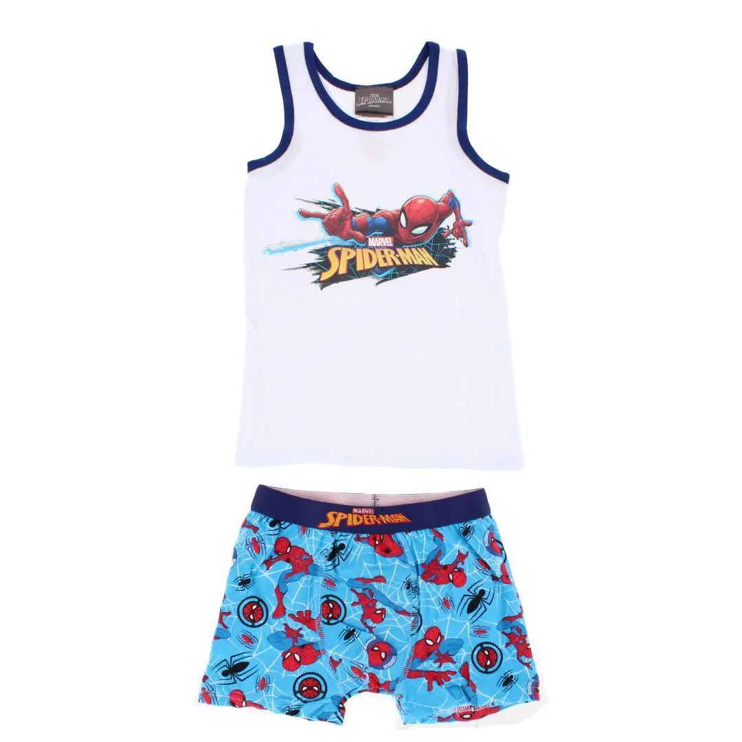 Textiel Trade Boy's Spiderman Tank and Boxer Briefs Underwear Set, Undergarment Sets, Great Value, Machine Washable, Cotton