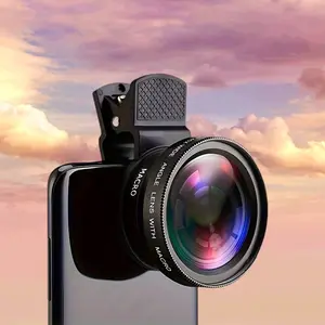 0.45X ultra-wide-angle + 12.5X high-definition quick-install multi-lens kit for travel, food and selfie, compatible with multiple models, single-tube telescope