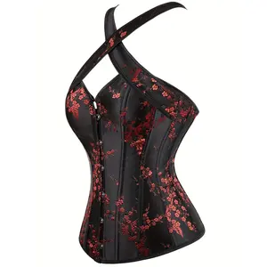 Targeted funds Corset Tops For Women Renaissance Corset Plus Size Floral Corset With Straps Womenswear Clothes Costumes Black Strappy    vintage tops   elegant classy tops