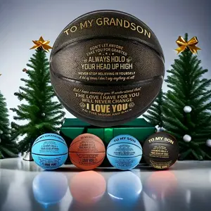 [Personalized Basketball from Grandma] Engraved Basketball for Grandson - Durable PU, Includes Pump - Perfect Gift from Grandma & Grandpa for Birthdays, Graduation, Back to School