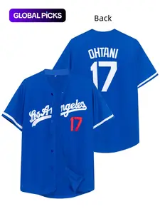 Men's Letter & Figure Embroidered Baseball Jersey, Casual Loose Short Sleeve V Neck Baseball Top for Fall & Winter, Men's Sportswear for Training & Competition, Athletic Training Apparel