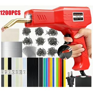 200W Fast Heating Hot Stapler Gun, Heavy-Duty Car Bumper Plastic Welder Kit, 1200 Stainless Steel Staples, Wavy Staples Design for Cracked Plastic Repair & Reinforcement