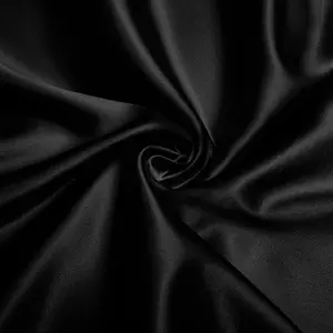 Charmeuse Satin Fabric by The Yard, 60 Inch Wide Black Satin Fabric Shiny & Soft Cloth Fabric, Silky Satin Fabric for Bridal Dress, Wedding Decorations, Crafts, Sewing, Draping (1 Yard)