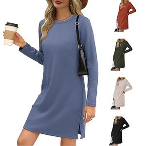 WIHOLL Dresses for Women Casual Long Sleeve Dress Trendy Fall Fashion Cozy Travel Airport Outfits