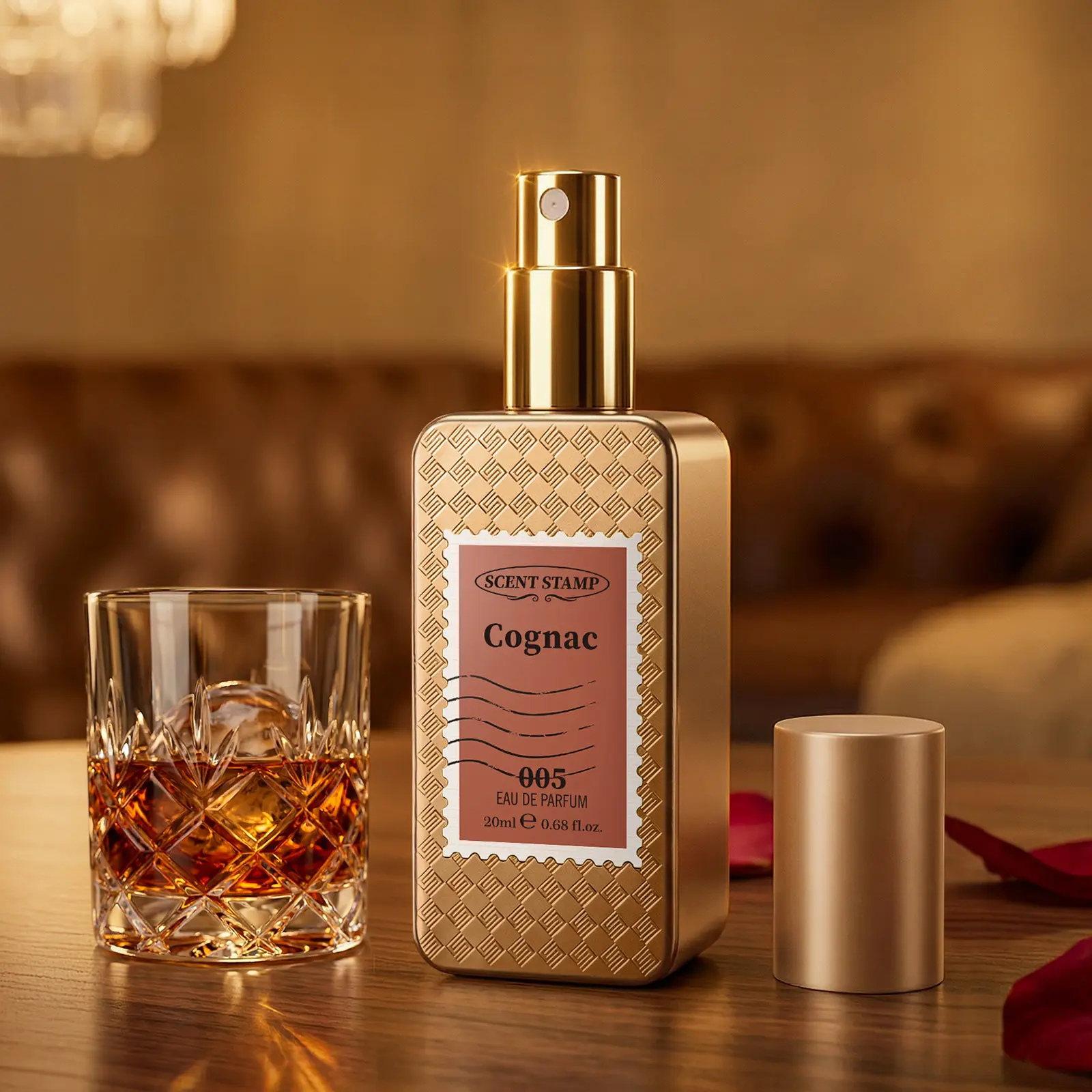 SCENT STAMP #005 Cognac EDP - Warm Spicy Cinnamon & Vanilla Perfume, Boozy Gourmand, 0.68 fl.oz