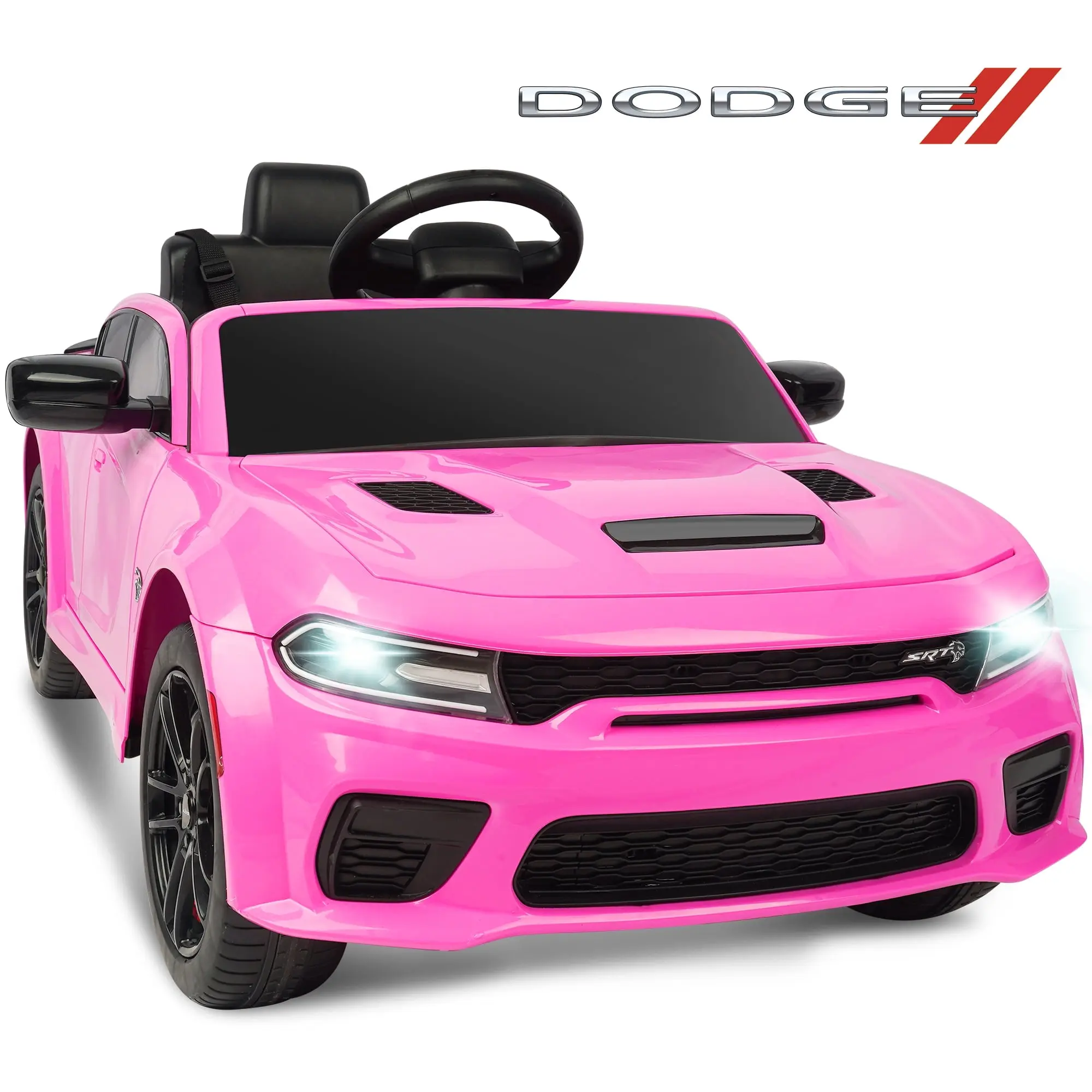 First Ride On 12V Licensed Dodge Charger SRT Kids Ride On Car – Electric Car with Remote Control, LED Lights, Music Player & Safety Belt | Best Christmas Gift & Black Friday Deal