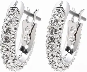 Swarovski Stone Pierced Hoop Earrings - 5446004