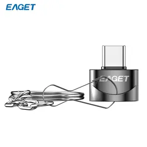 EAGET 1 Pack Type-C to USB Adapter Mini OTG Converter, USB Storage OTG, Plug & Play Data Transfer & Memory Expansion, Compatible with Android Phones Tablets Laptops, Portable Keychain Design for Travel Office - Tech Gadget Gift