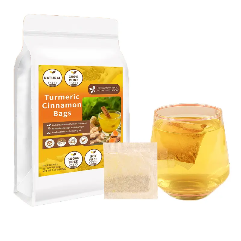 Turmeric Ginger Cinnamon Herbal Tea-Handmade Natural Blend,Caffeine-Free&Sugar-Free,Vegan,Smooth&Warming Flavor,Eco-Friendly Tea Bags