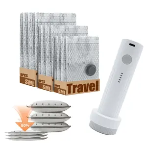 Cordless   Vacuum Set with Rechargeable Pump, 9  Packing  for  Luggage, Space-Saving Clothes Organizer Lightweight size compression packing bag Sealer