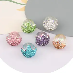 Elegant Flower Acorn Effect Rhinestone Fancy 16mm Bead F101