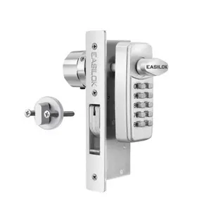 EASILOK SK1850：100% Keyless Keypad Storefront Lock, DIY Adams Rite Commercial Mortise Replacement, No-Drill Aluminum Entry Lock, Swing Deadbolt for Glass Doors