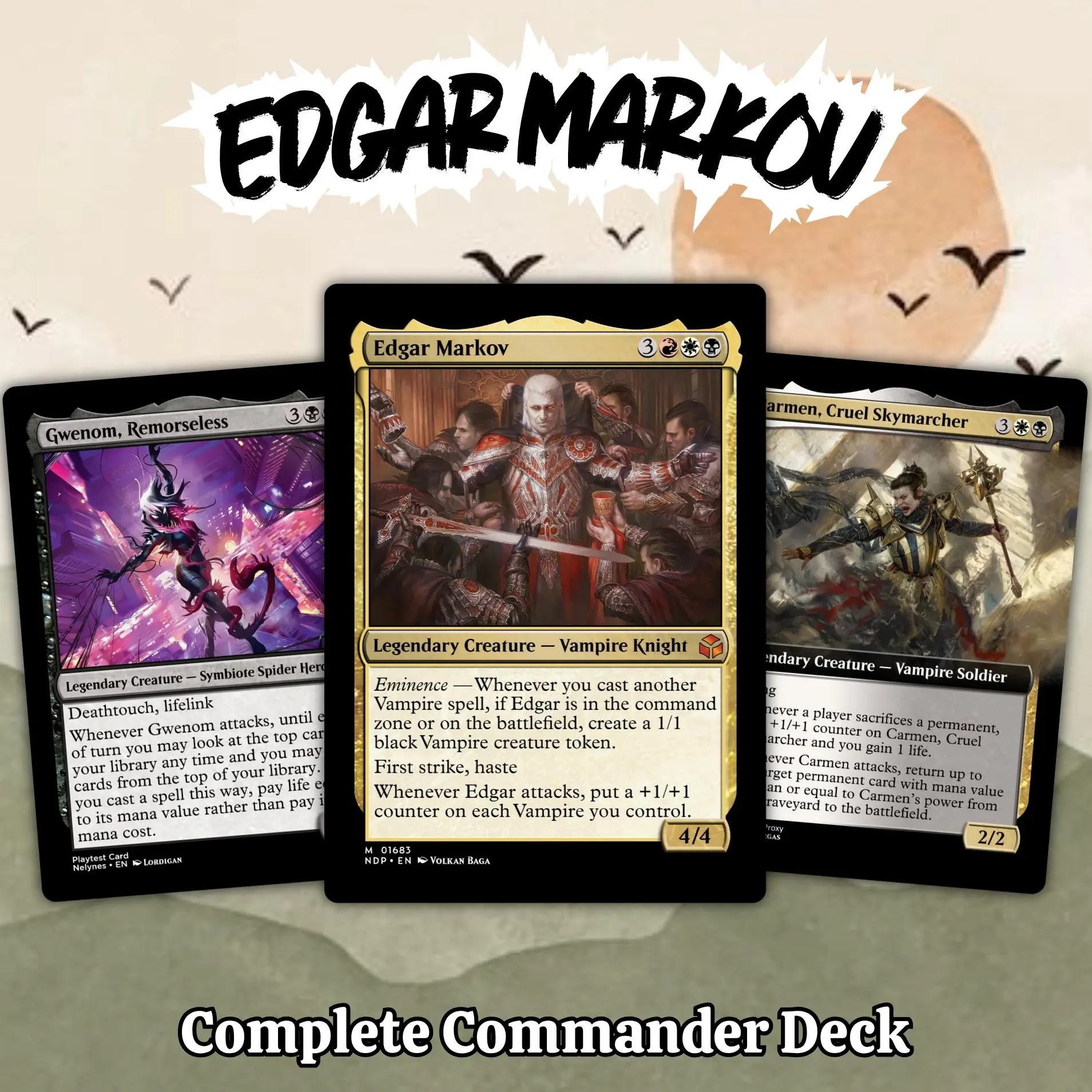 Edgar Markov Commander Deck | Proxy 100 Cards with Tokens | Ready to play | Perfect Gift for Fans and Collectors