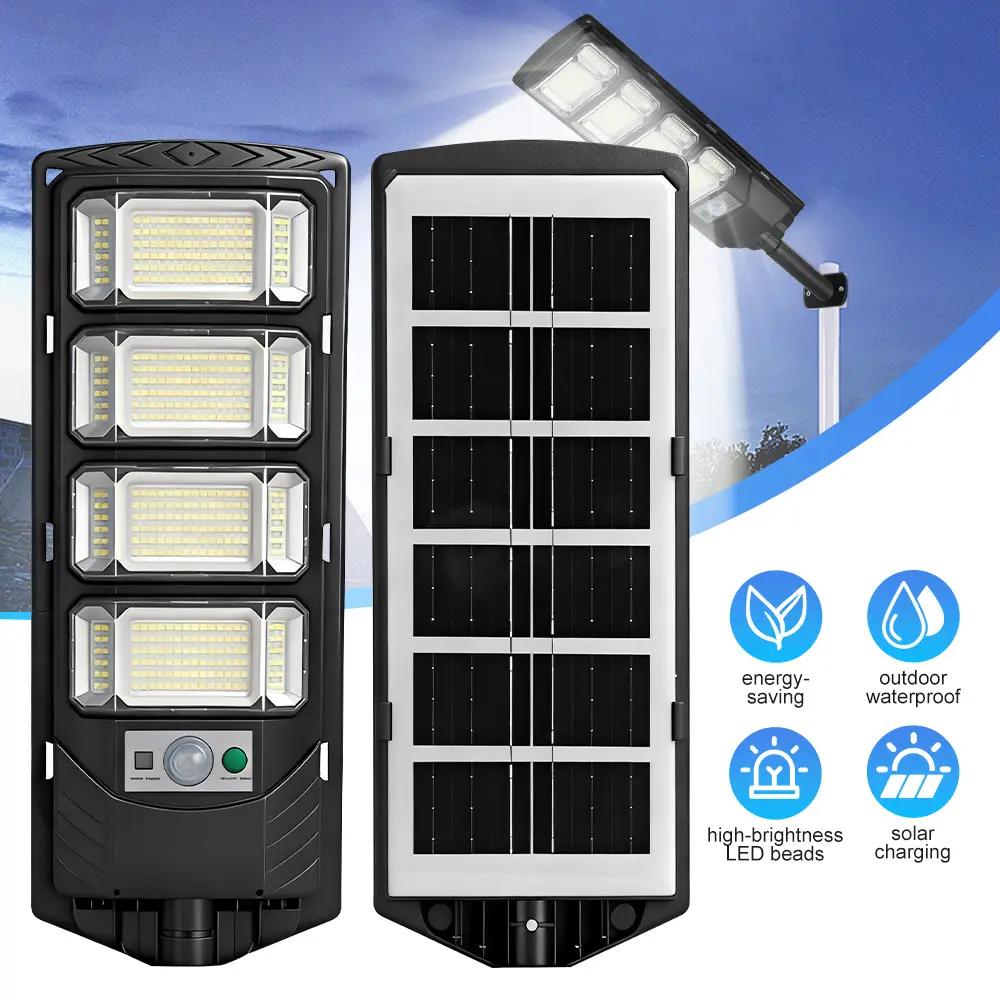 High-Brightness LED Solar Street Light Outdoor, High-Conversion Solar Panel with Motion Sensor, Waterproof Security Lamp with 50% Enhanced Reflectivity, Dusk-to-Dawn Auto On/Off for Garden, Patio, Garage, and Fence