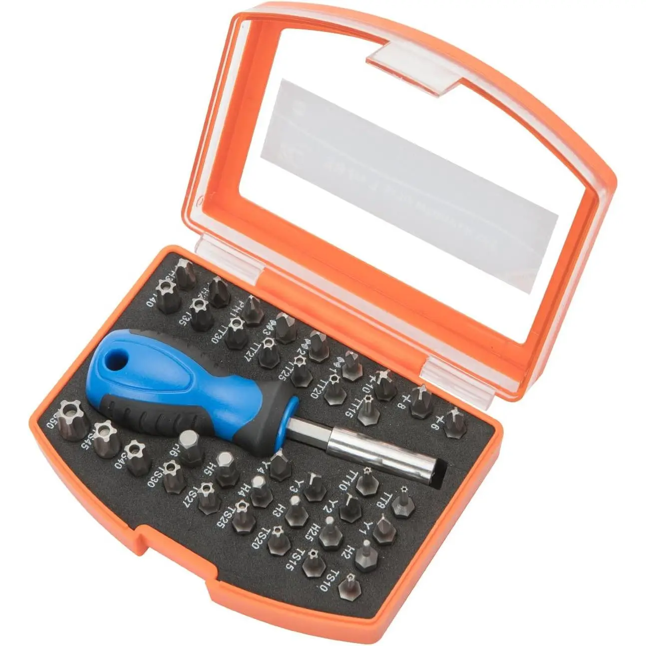 38- 1/4 Bit driver  Bit Set with portable case, Chrome Vanadium Steel Multi Torq/Phillips/Torx/Triwing/Hex/ Bit