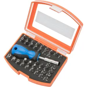 38- 1/4 Bit driver  Bit Set with portable case, Chrome Vanadium Steel Multi Torq/Phillips/Torx/Triwing/Hex/ Bit