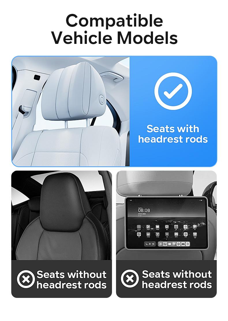 Multi-Use Car Back Seat Tray Bracket, Extendable Adjustable, Foldable Easy Install 10kg Sturdy Support, Space-Saving Mobile Office for Remote Workers, Fits Cup Phone Laptop, for Students Travelers