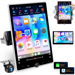 HiFi 2+64G Single Din Car Radio Stereo 10.4 Inch Android 13 with Phonelink Bluetooth GPS Navigation/50UI/WiFi/FM/10EQ+ AHD Backup Camera