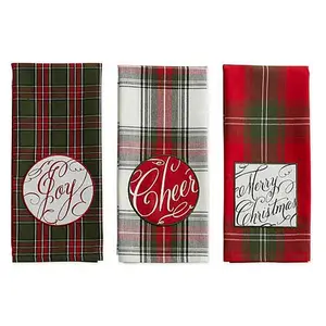 Design Imports Joyful Wishes Embellished Kitchen Towel Set of 3