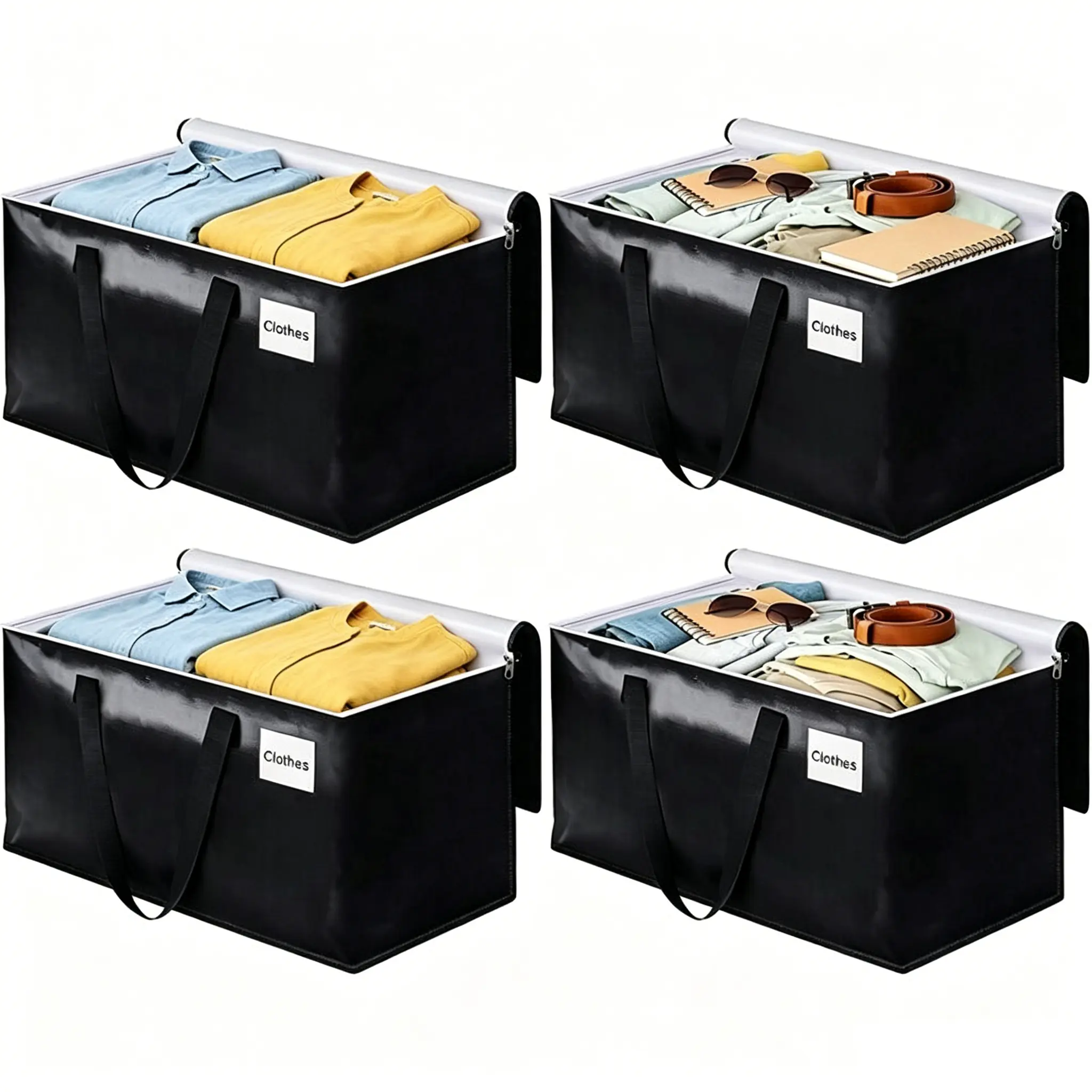 Large Moving Boxes-Moving Bags with Zipper, Carrying Handles and Tag Pocket-Moving Supplies for Space Saving-Totes for Storage - for moving, Storage, Camping and Travel