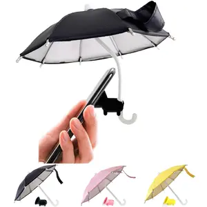 UV Protection Phone Umbrella for Sun,Universal Adjustable Piggy Suction Cup Phone Stand Umbrella,Sun Shade