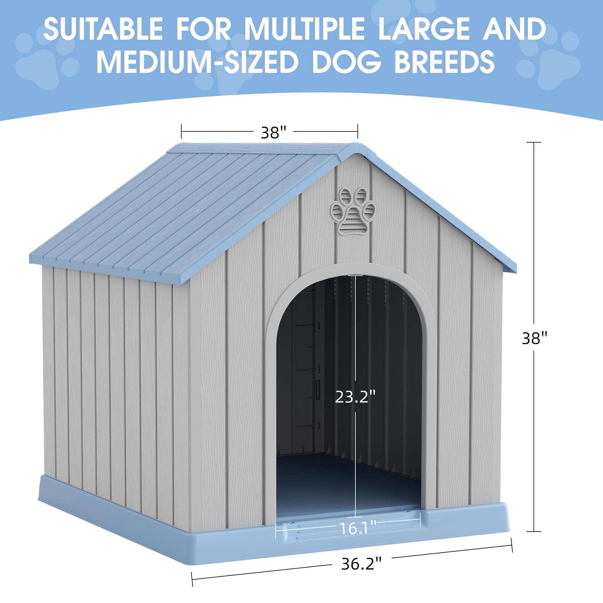 Durable Waterproof Plastic Dog/ Sheep House for Small to Large Sheep, Indoor Outdoor Pet Shelter with Ventilated Roof and Elevated Floor, Easy Assembly-Best Christmas Gifts.