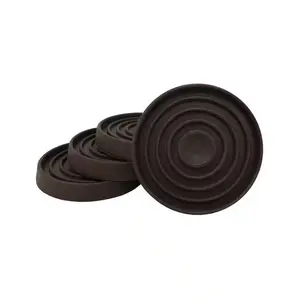 2-1/2 In. Brown round Smooth Rubber Floor Protector Furniture Cups for Carpet & Hard Floors (4-Pack) Everbilt
