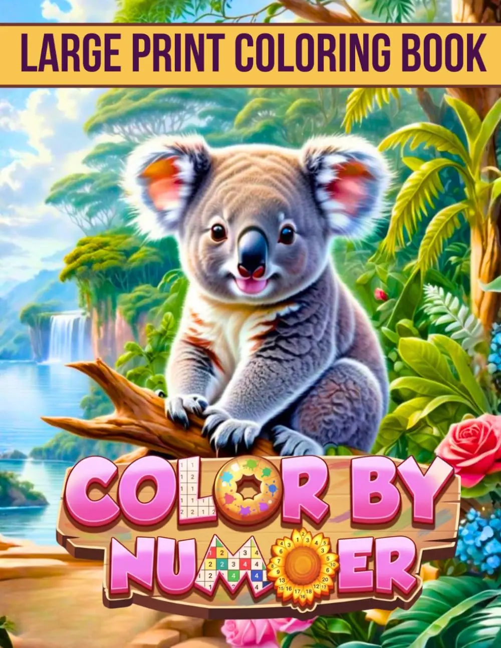 Large Print Color by Number Coloring Book: Cute Animal Coloring Book with Easy Pages for Kids, Teens, Adults & Seniors - Beginner Friendly Fun and Relaxing Designs
