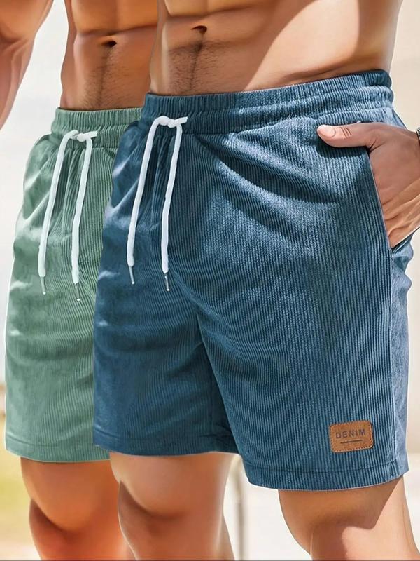 Men's Regular Fit Corduroy Shorts, Casual Comfy Swim Shorts for Summer, Men's Bottoms for Daily Wear