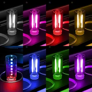 Packs USB Light for Car, Touch Dimmable Car Interior Ambient Lights  Portable Mini USB LED Light Bulb, Retro Glass Bottle Night Light for Vehicle, Bedroom, Hallway, Camping (Multicolor)