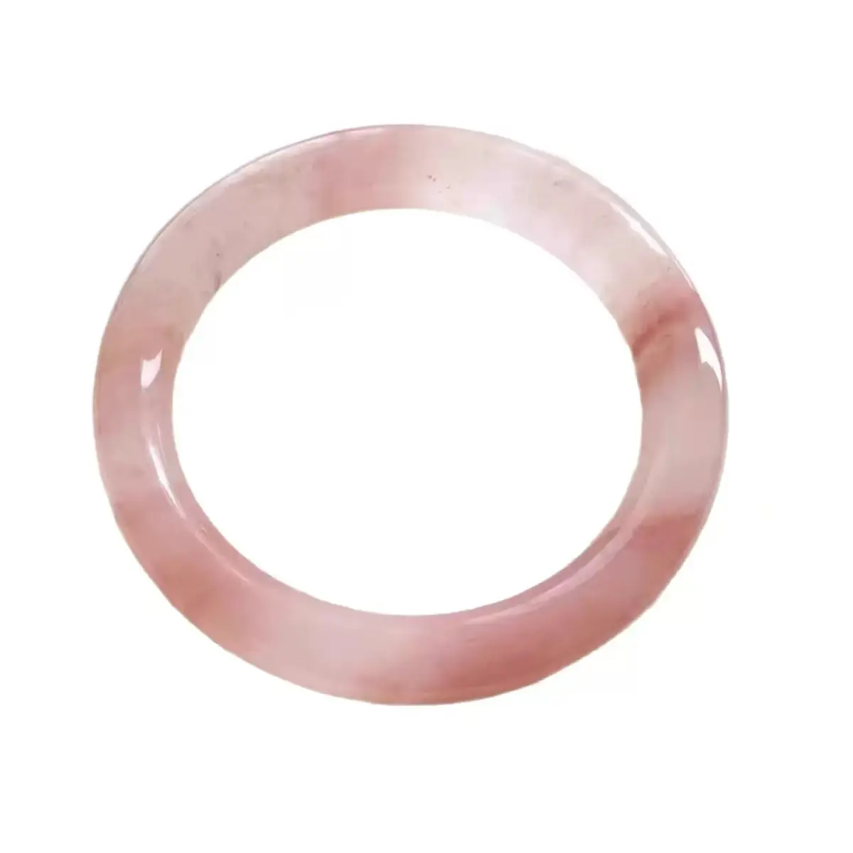 Jinsi Jade Peach Blossom Bangle Women's Pink Ice Transparent Peach Blossom Pink Floating Flower Golden Silk Jade Girl Jade Bangle