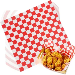 100Pcs Deli Paper Sheets, Ultra Grease Resistant Wax Paper Sheets for Food 7x7", Premium Sandwich Wrapping Pa-per at School Lunches, Perfect Food Basket Liners for BBQ and Festival