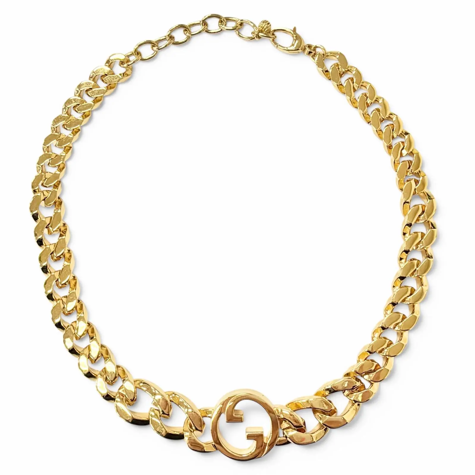Pre-owned GUCCI Gold-plated Small Leather Goods Blondie Chain Necklace