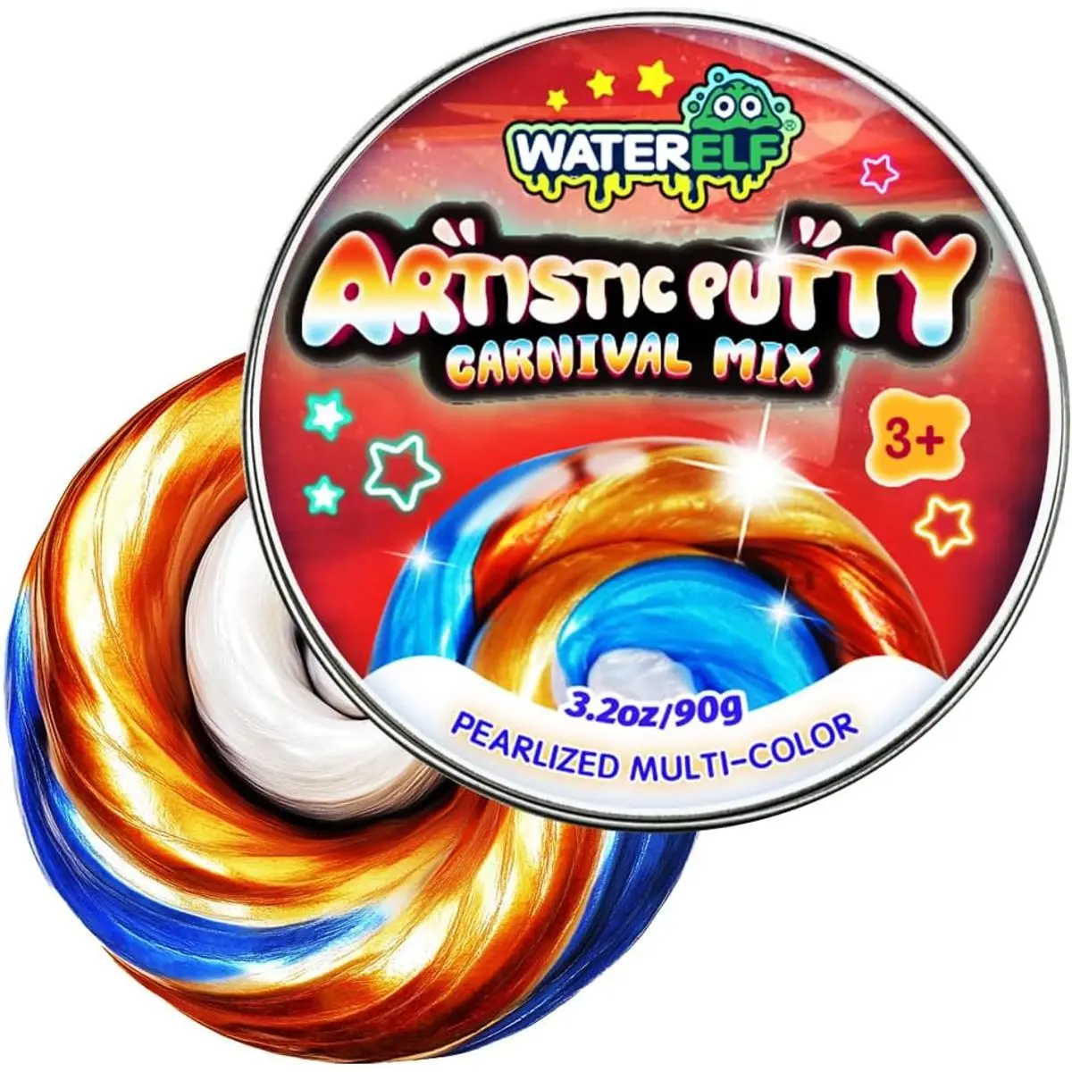 Gold & Blue & Orange & White