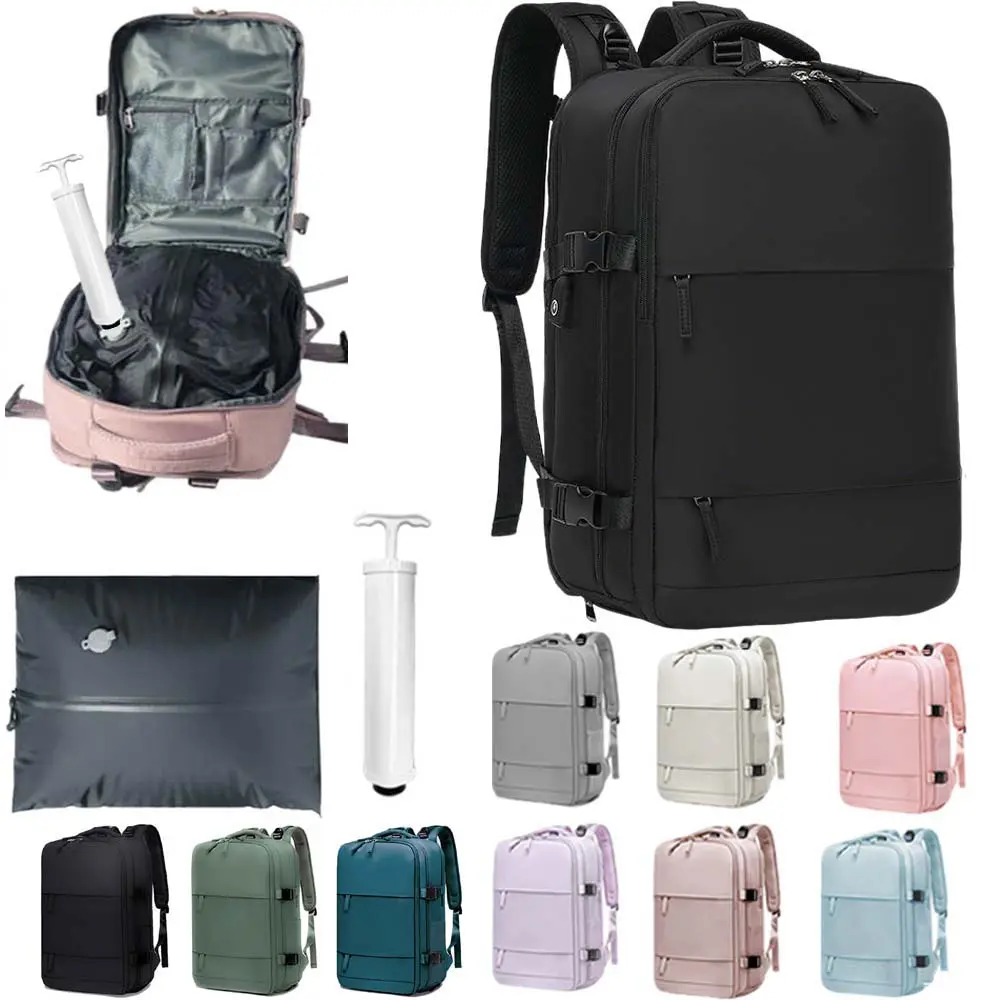 Multifunction Travel Backpack for Men - Wet/Dry Waterproof Dual Storage Convertible Travel-Friendly Urban Commuting Bag with Detachable Compression Liner, Manual Vacuum Pump, 180° Open Oxford Laptop Slot, USB Port, Shoe Compartment, Wet/Dry/Waterproof Bac