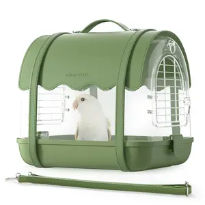 BUCATSTATE Bird Carrier Backpack Lightweight Travel Bird Cage with Shade Cover Visible Window for Parrots Cockatiels Budgies