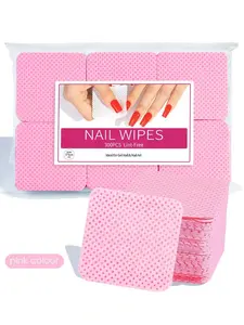 300Pcs/600Pcs  Lint Free Nail Wipes, Nail Polish Remover Pads, Non-Woven Cotton Pads Gel Cleaning Wipes, Manicure Supplies For Professional Salon And DIY Art
